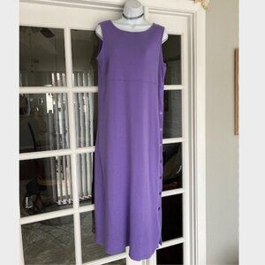Talbots Lavender Sleeveless Side Button Maxi Dress Small